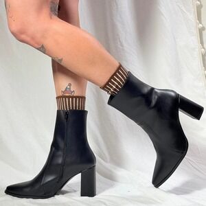 Nae Vegan Black Block Heel Ankle Boots – EU 40 / US 9
